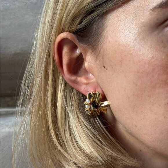 Pearl heart earrings M943 - Picture 2 of 5